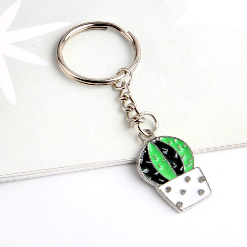 KRLIFCSL Creative Potted Cactus Style Keychains Key Rings Hang Bag Accessories Chain Bag Pendants Jewelry, 5 pc (cactus) - Image 3